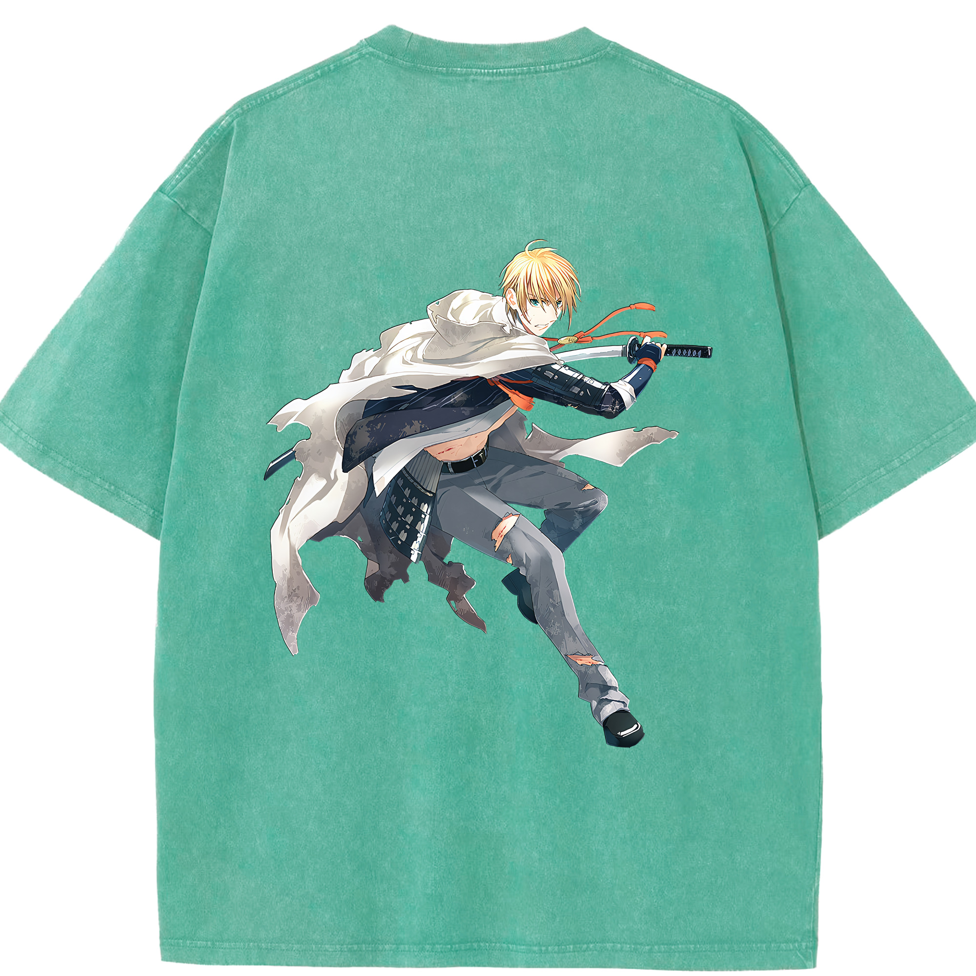 （画像用） 刀剣乱舞 Touken Ranbu 綿100% ヴィンテージ風 半袖Tシャツ（背面プリント）
